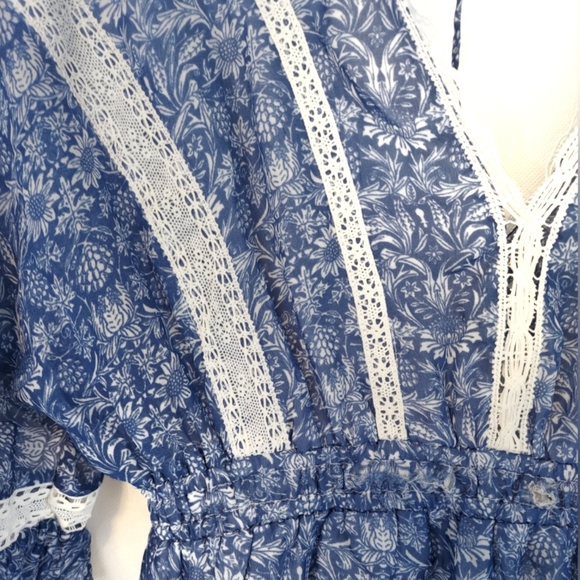 💙🌻🦋 NWT Love Sam Silk "Dream Floral" Dress XS 💙🌻🦋 - Picture 7 of 10